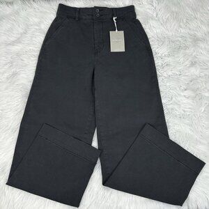 Everlane Women’s NWT Black The Wide-Leg Crop Minimalist Denim Pant  4/W28/L28.25